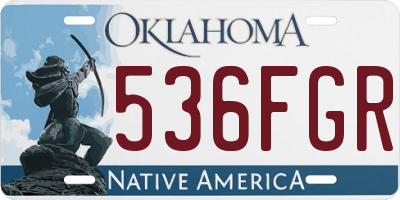 OK license plate 536FGR