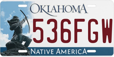 OK license plate 536FGW