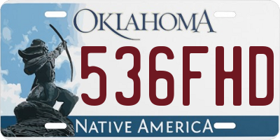 OK license plate 536FHD