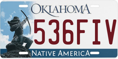 OK license plate 536FIV
