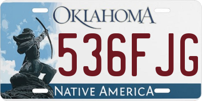 OK license plate 536FJG