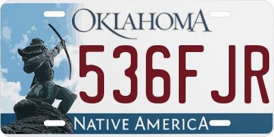 OK license plate 536FJR
