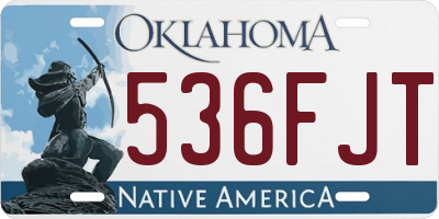 OK license plate 536FJT