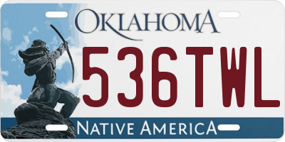 OK license plate 536TWL