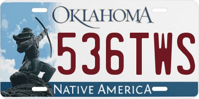 OK license plate 536TWS