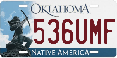 OK license plate 536UMF
