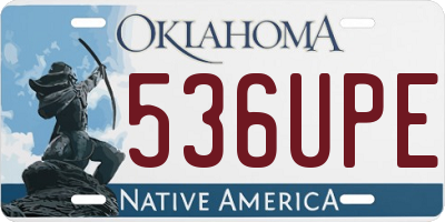 OK license plate 536UPE