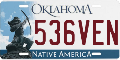 OK license plate 536VEN