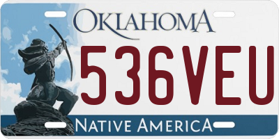 OK license plate 536VEU