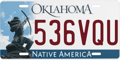 OK license plate 536VQU