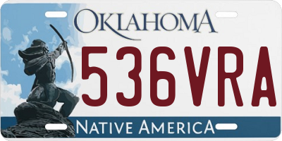 OK license plate 536VRA