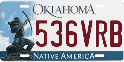 OK license plate 536VRB