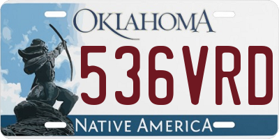 OK license plate 536VRD