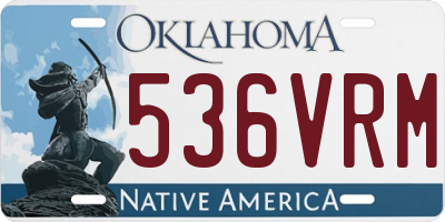 OK license plate 536VRM