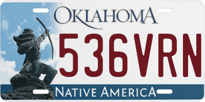 OK license plate 536VRN