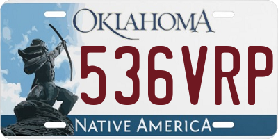 OK license plate 536VRP