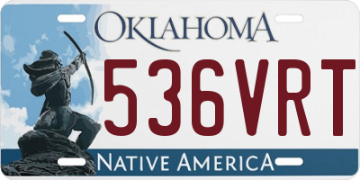 OK license plate 536VRT
