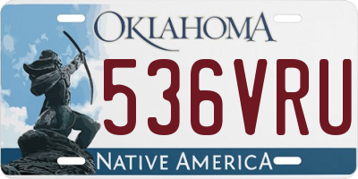OK license plate 536VRU