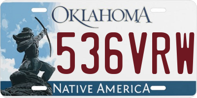 OK license plate 536VRW