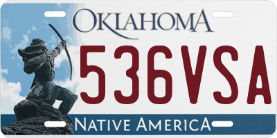 OK license plate 536VSA