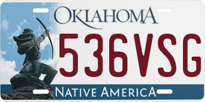 OK license plate 536VSG