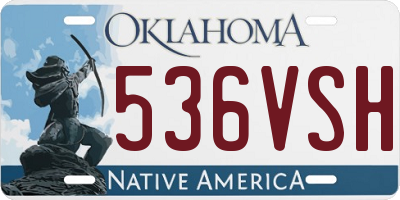 OK license plate 536VSH