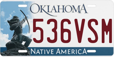 OK license plate 536VSM