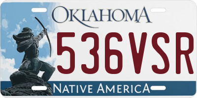 OK license plate 536VSR