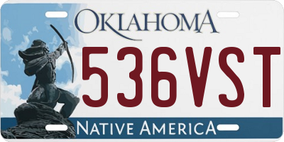 OK license plate 536VST