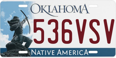 OK license plate 536VSV