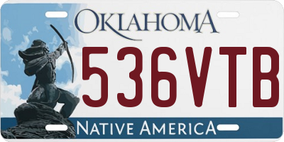 OK license plate 536VTB