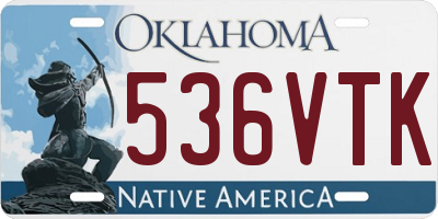 OK license plate 536VTK