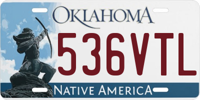 OK license plate 536VTL