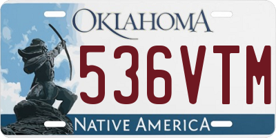 OK license plate 536VTM