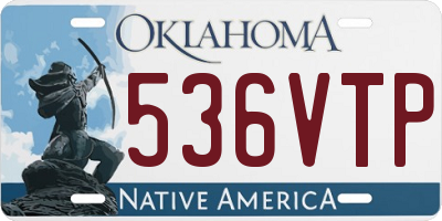 OK license plate 536VTP