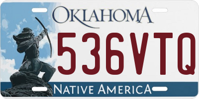 OK license plate 536VTQ