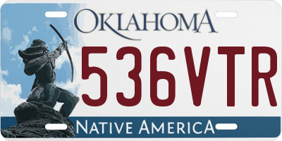 OK license plate 536VTR
