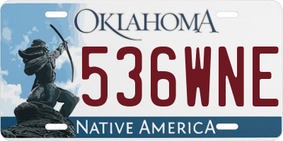 OK license plate 536WNE