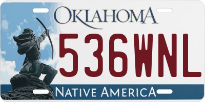 OK license plate 536WNL