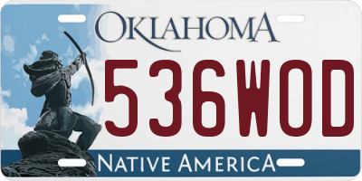 OK license plate 536WOD
