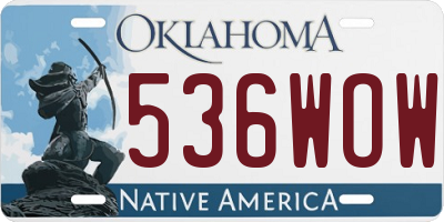 OK license plate 536WOW