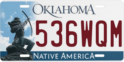 OK license plate 536WQM