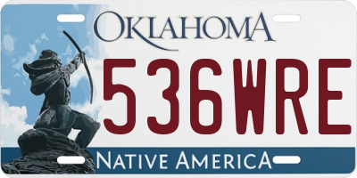 OK license plate 536WRE