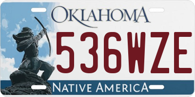 OK license plate 536WZE