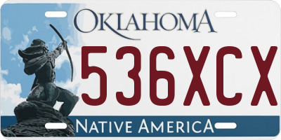 OK license plate 536XCX