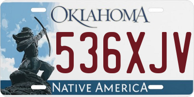 OK license plate 536XJV