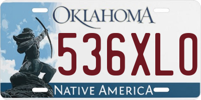 OK license plate 536XLO