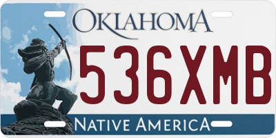 OK license plate 536XMB