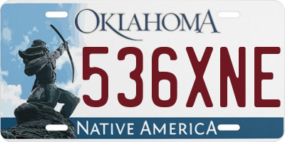 OK license plate 536XNE