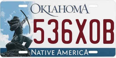 OK license plate 536XOB